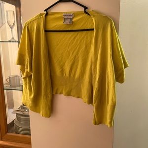 Short cropped yellow sweater